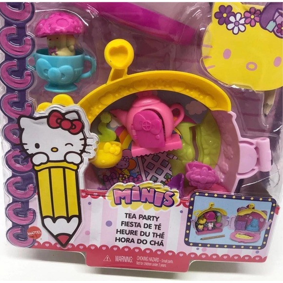 Hello Kitty Minis Tea Party Play Set NEW - Picture 3 of 9